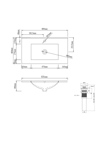 Керамічна раковина Q-Тap Albatross SD00054599 White, 820x460x180 мм