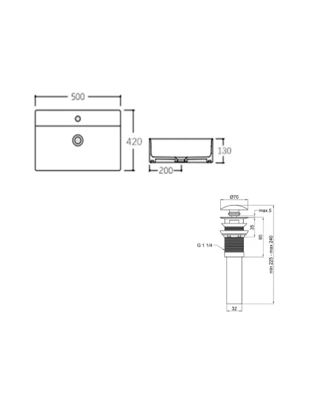 Керамическая раковина Q-Тap Nando LT SD00053447 White, 500х420х130 мм подвесная