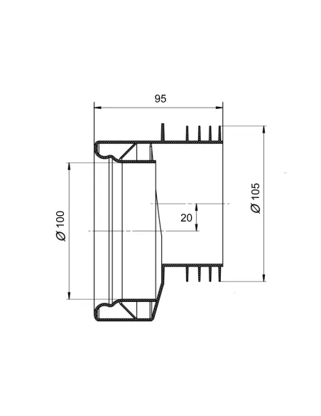 Манжета для унітазу Lidz LG05, 110 мм.