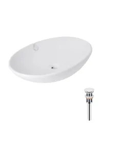 Накладна раковина Q-Тap Dove SD00053433 White, 635x420x150 мм, овальна з донним клапаном