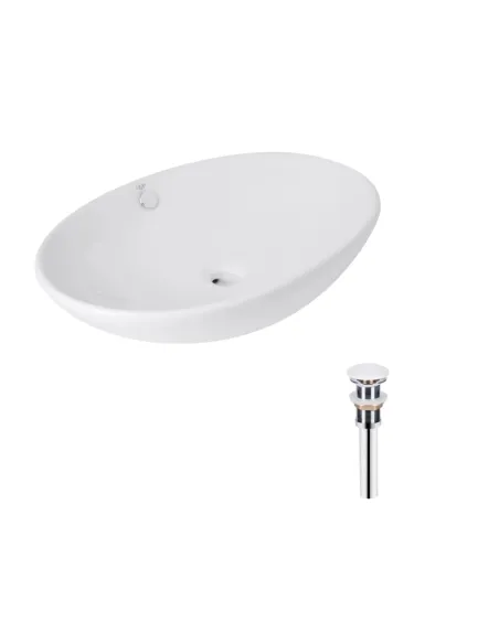 Накладна раковина Q-Тap Dove SD00053433 White, 635x420x150 мм, овальна з донним клапаном