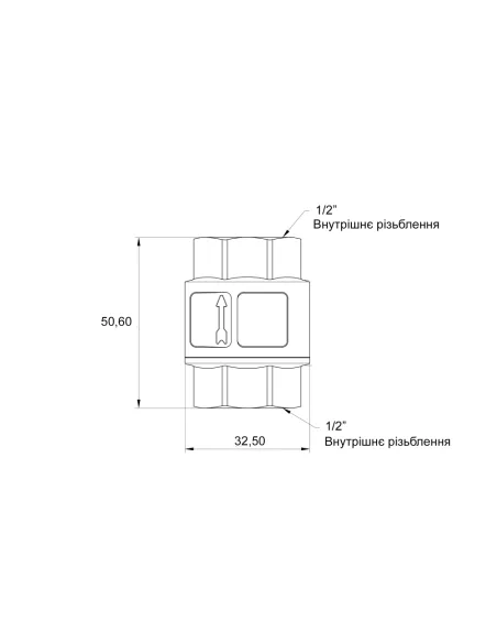 Зворотний клапан Thermo Alliance Standart TAS246W15 0,5 дюйми, латунний шток