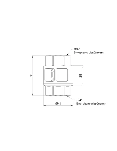 Зворотний клапан Thermo Alliance Standart TAS246W20 0,75 дюйми, латунний шток