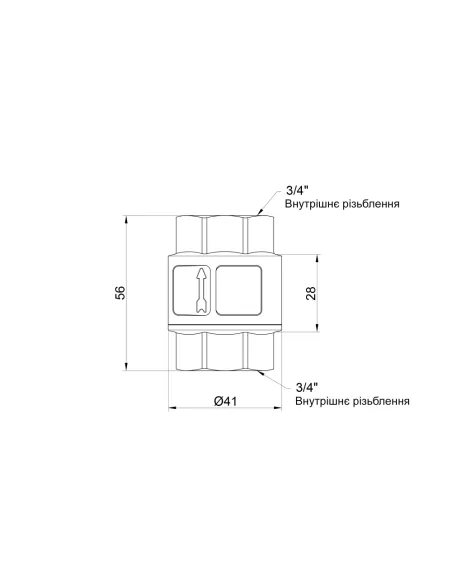 Обратный клапан Thermo Alliance Standart TAS246W20 0,75 дюйма, латунный шток