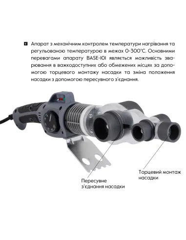 Паяльник для пластиковых труб Thermo Alliance BASE-101, 20 - 63 мм