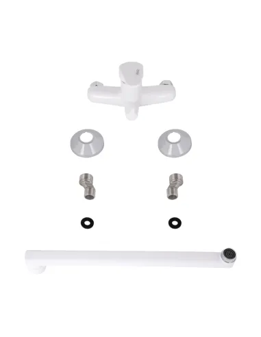 Смеситель для ванны Brinex BRIN36W005 36W 005 белый, пластик, длинный излив