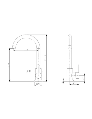 Смеситель для кухни Brinex Pure 015F BRIPUR015FBLM Black Matt черный