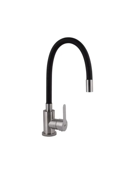 Смеситель для кухни с гибким изливом Brinex Pure 015F3 BRIPUR015F3NKB Nickel Black