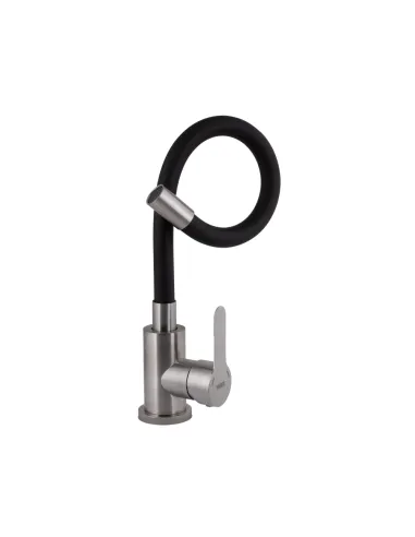 Смеситель для кухни с гибким изливом Brinex Pure 015F3 BRIPUR015F3NKB Nickel Black