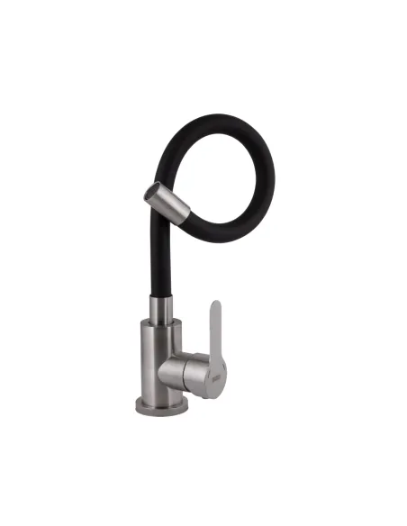 Смеситель для кухни с гибким изливом Brinex Pure 015F3 BRIPUR015F3NKB Nickel Black