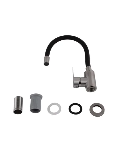 Змішувач для кухні з гнучким виливом Brinex Pure 015F3 BRIPUR015F3NKB Nickel Black