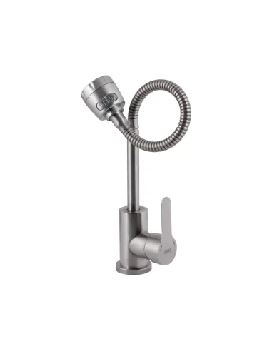 Смеситель для кухни с гибким изливом Brinex Pure 015F41 BRIPUR015F41NKL Nickel