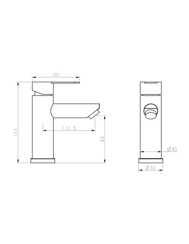 Змішувач для умивальника Brinex Pure 001F Nickel BRIPUR001FNKL