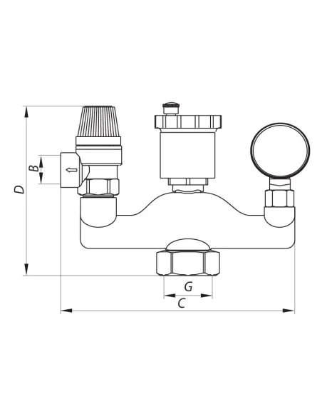 Группа безопасности котла Koer KR.105PT 1 дюйм, в термоизоляционном кожухе