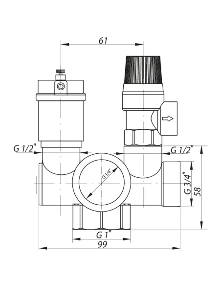 Група безпеки котла Koer KR.104 1 дюйм