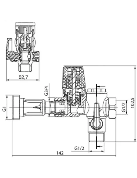 Група безпеки бойлера Koer KR.106 - 1/2 дюйми, 7 бар
