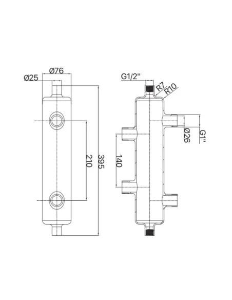 Гидрострелка Koer KR.S1031 2/2 НР 1 дюйм