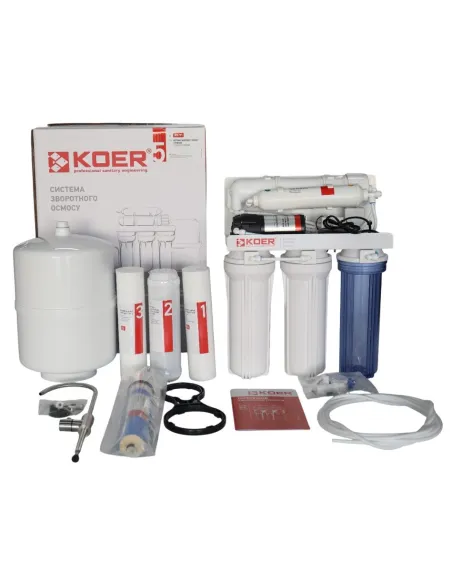 Фільтр зворотного осмосу Koer KV-91 5 ступенів очищення, з насосом