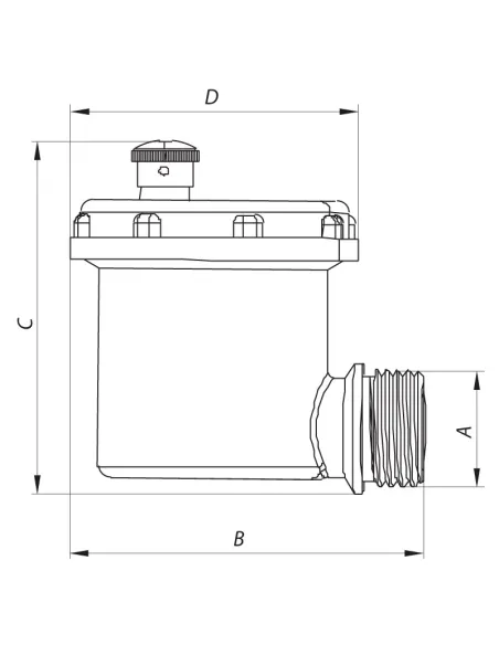 Повітровідвідник автоматичний Koer KR.1257 1/2 дюйма, кутовий