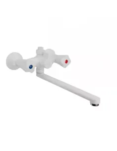 Смеситель для ванны SLAT SLT-E742W белый, двухвентильный