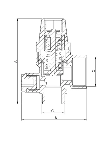 Запобіжний клапан Koer KR.1262 ВН 1.5 Bar з виходом для підключення манометра