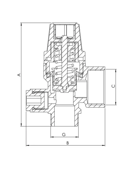 Запобіжний клапан Koer KR.1262 ВН 1.5 Bar з виходом для підключення манометра