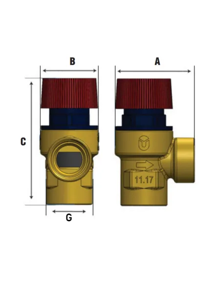 Запобіжний клапан Roho R2000-015 ВР 1.5 Bar