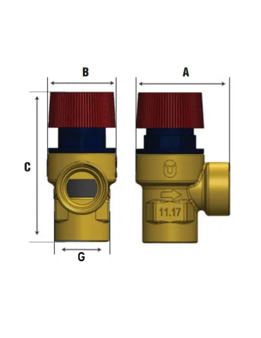 Предохранительный клапан Roho R2000-060 ВВ 6 Bar