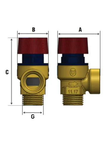 Предохранительный клапан Roho R2001-030 ВН 3 Bar
