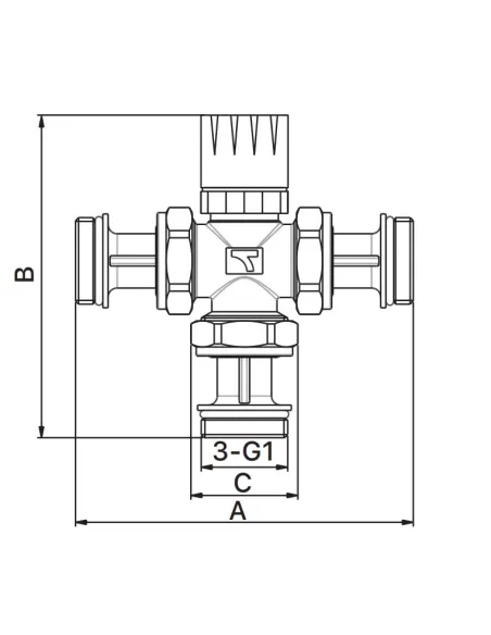 Клапан трехходовой Europroduct EP.0601 - 1 дюйм, термостатический