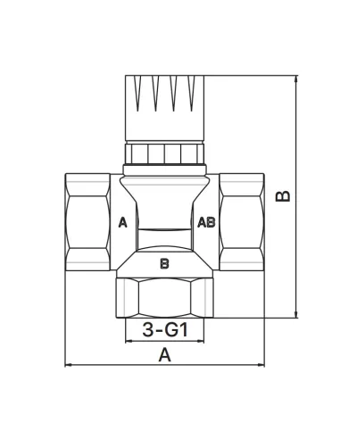 Клапан триходовий Europroduct EP.0602 - 1 дюйм, термостатичний