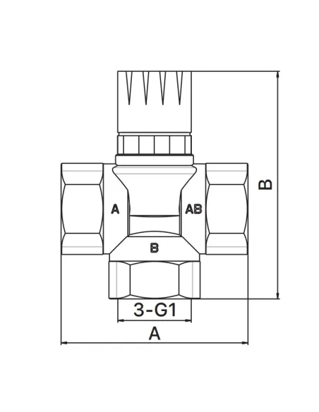 Клапан триходовий Europroduct EP.0602 - 1 дюйм, термостатичний