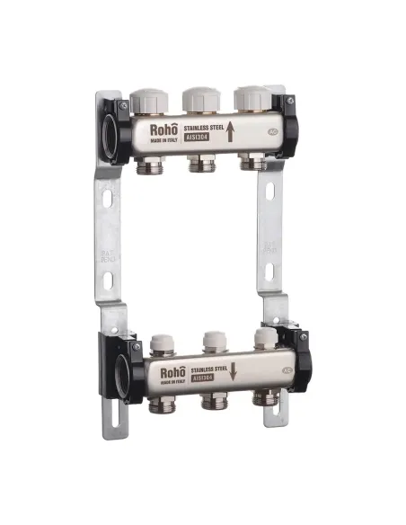 Колектор для теплої підлоги Roho R805-03 3 виходи, з термостатичними клапанами