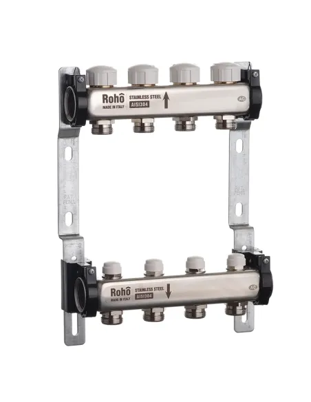Колектор для теплої підлоги Roho R805-04 4 виходи, з термостатичними клапанами