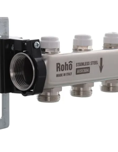 Колектор для теплої підлоги Roho R805-04 4 виходи, з термостатичними клапанами