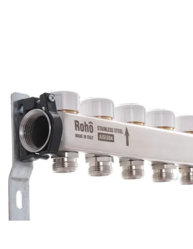 Колектор для теплої підлоги Roho R805-04 4 виходи, з термостатичними клапанами
