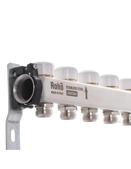 Колектор для теплого пола Roho R805-04 4 выхода, с термостатическими клапанами