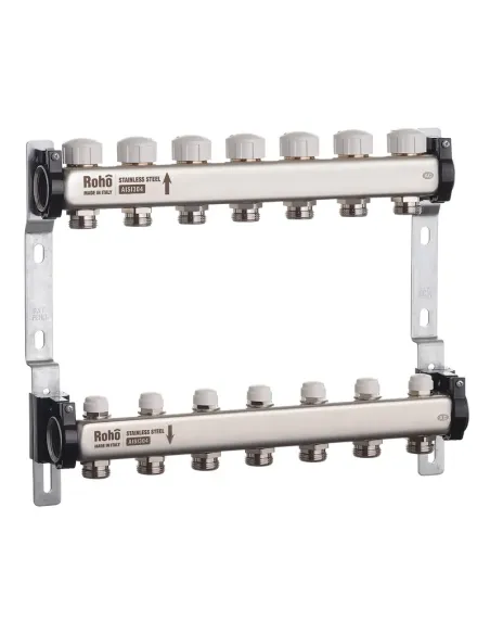 Колектор для теплого пола Roho R805-07 7 выходов, с термостатическими клапанами