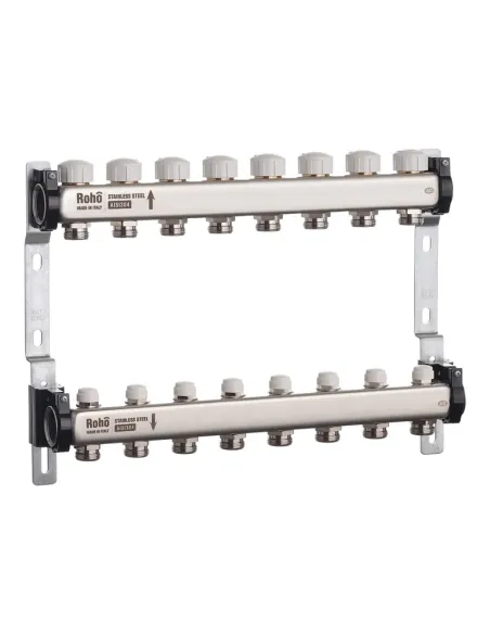 Колектор для теплої підлоги Roho R805-08 8 виходів, з термостатичними клапанами