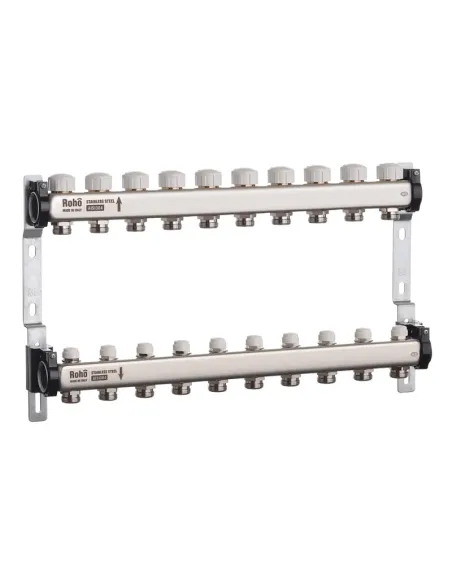 Колектор для теплого пола Roho R805-10 10 выходов, с термостатическими клапанами