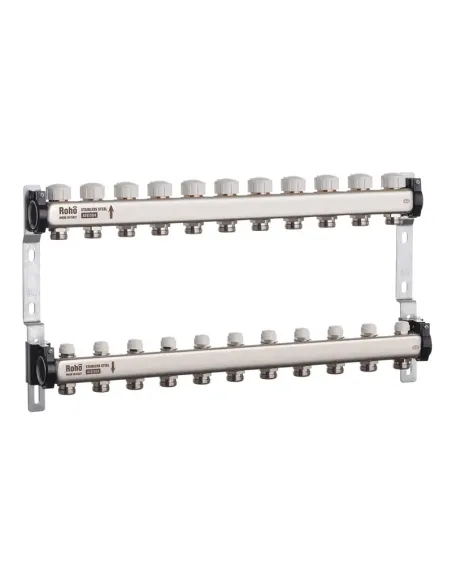 Колектор для теплої підлоги Roho R805-11 11 виходів, з термостатичними клапанами