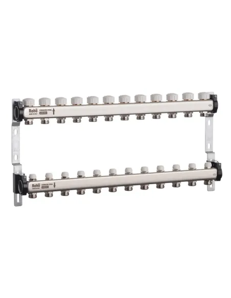 Колектор для теплого пола Roho R805-12 12 выходов, с термостатическими клапанами