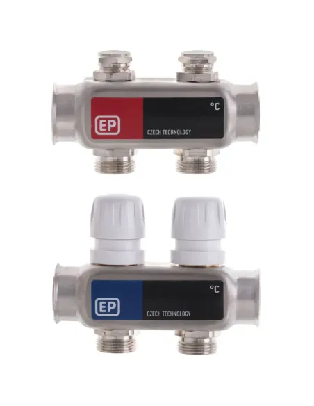Колектор для теплого пола Europroduct EP.S1100-02 2 выхода, с термостатическими клапанами