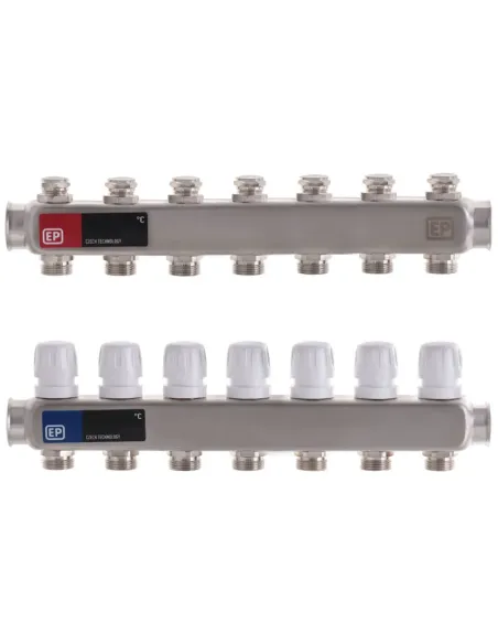 Колектор для теплої підлоги Europroduct EP.S1100-07 7 виходів, з термостатичними клапанами
