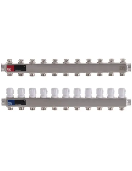 Колектор для теплого пола Europroduct EP.S1100-11 11 выходов, с термостатическими клапанами