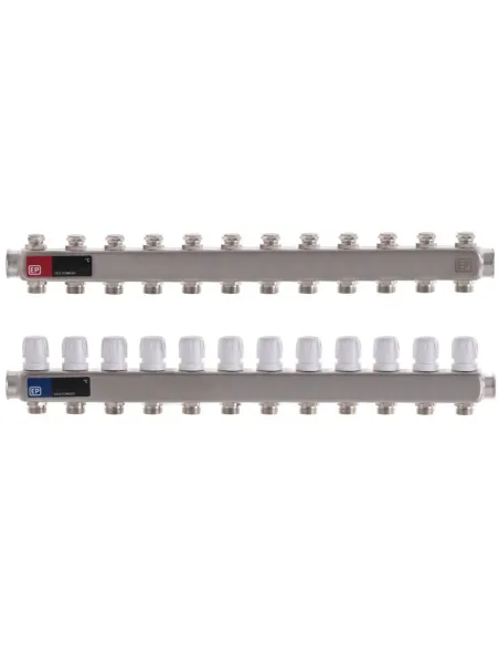 Колектор для теплої підлоги Europroduct EP.S1100-12 12 виходів, з термостатичними клапанами
