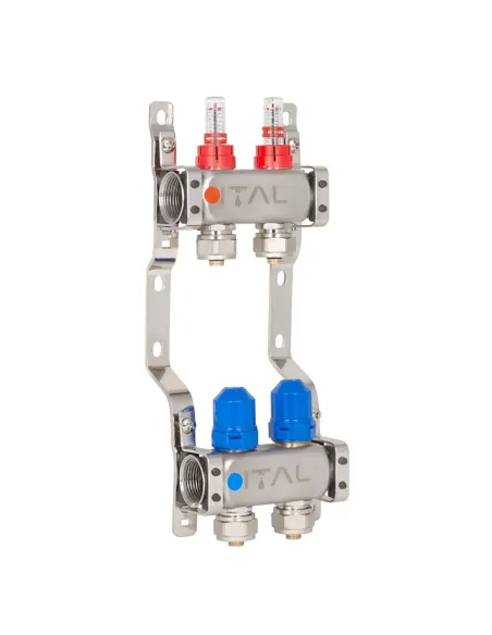 Колектор для теплого пола ITAL HC1-02 2 выхода, с расходомерами