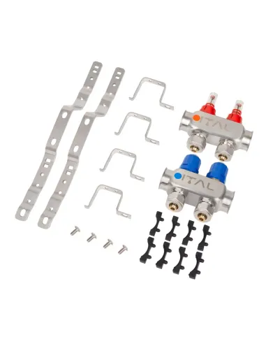 Колектор для теплої підлоги ITAL HC1-02 2 виходи, з витратомірами