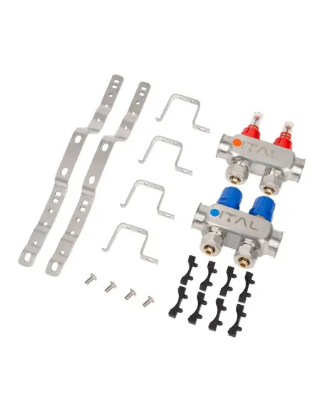 Колектор для теплої підлоги ITAL HC1-02 2 виходи, з витратомірами