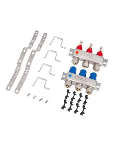 Колектор для теплої підлоги ITAL HC1-03 3 виходи, з витратомірами
